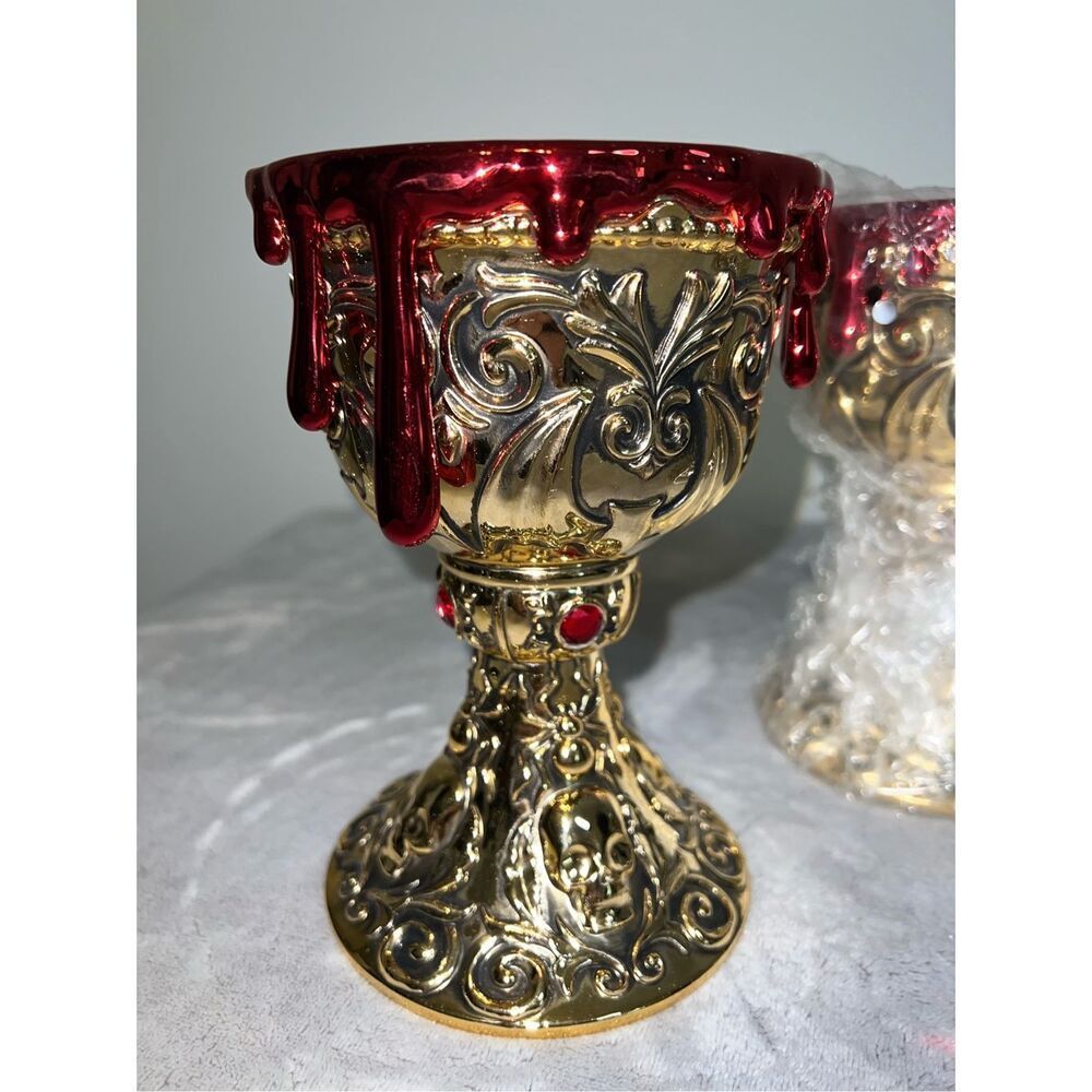 Lot of 3 Bath & Body Works Chalice Cup 3 Wick with Candle Holder 2023 Halloween - Picture 2 of 6